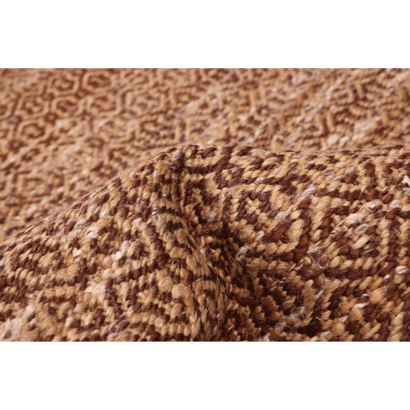 ECARPETGALLERY Braided Weave Palas Denizli Brown Jute Rug - 5'6 x 7'8