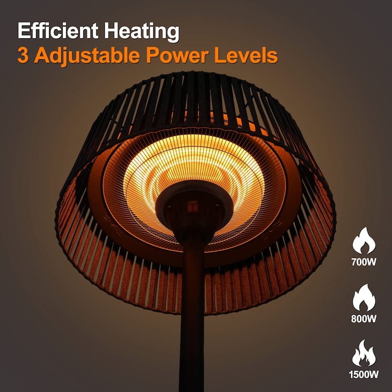 1500W Halogen Standalone Portable Indoor and Outdoor Patio Heater