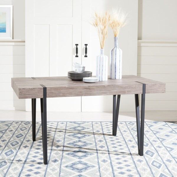SAFAVIEH Alyssa Mid Century Industrial Rustic Dining Room Table 59.1 W x 35.4 L x 29.5 H