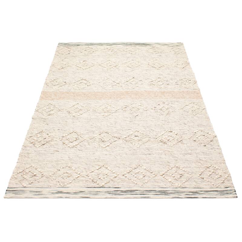 ECARPETGALLERY Braid weave Sienna Khaki Wool Rug - 6'2 x 9'2