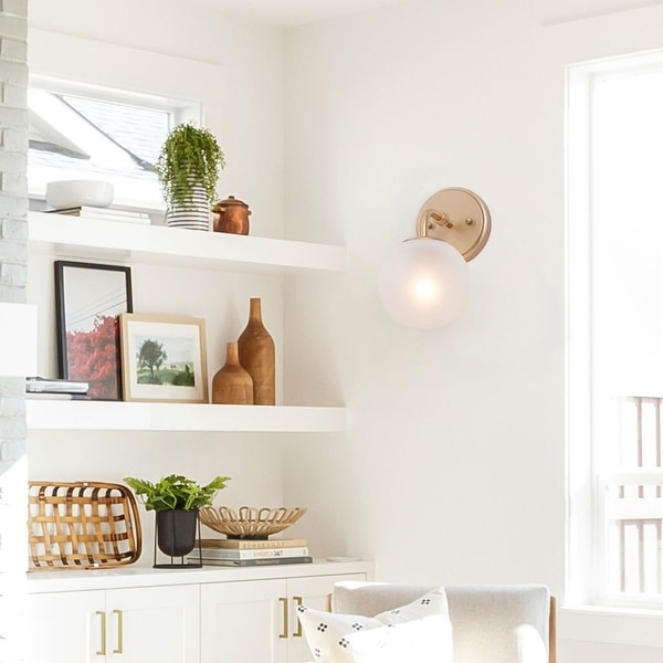 Frosted globe sconce best sale
