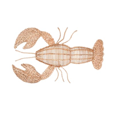 16.75" x 30" Woven Seagrass Lobster Wall Hanging – Coastal, Nautical Decor