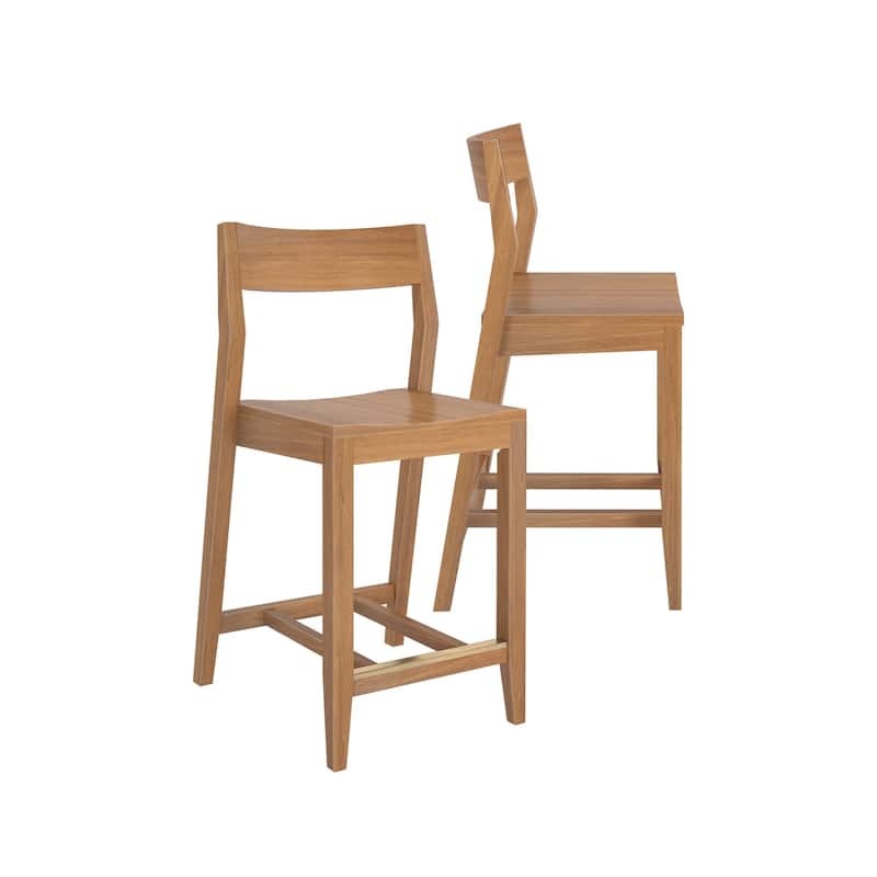 Plank and Beam Modern Counter Height Solid Wood Dining Chair - Set of 2