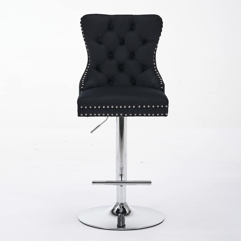 Upholstered Swivel Barstools Side Chair Set of 2