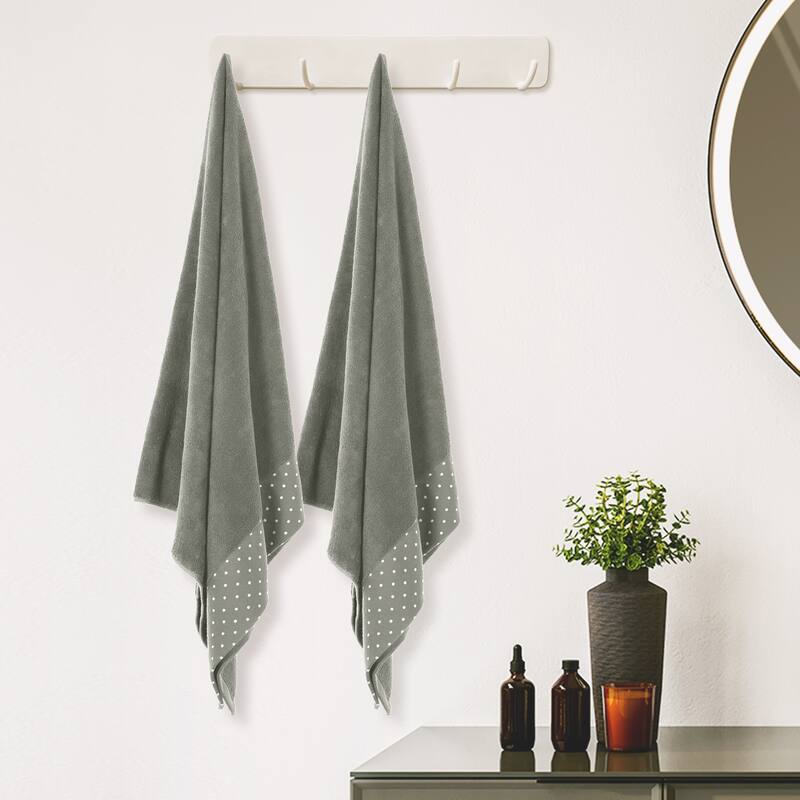 2 Pack Cotton Bath Towels, Lightweight and Quick Drying Towels for Bathroom, Hotel, Gym 28" x 56"