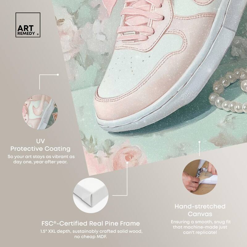 Petite and Cute Sneaker Canvas by Art Remedy, Gallery Wrapped