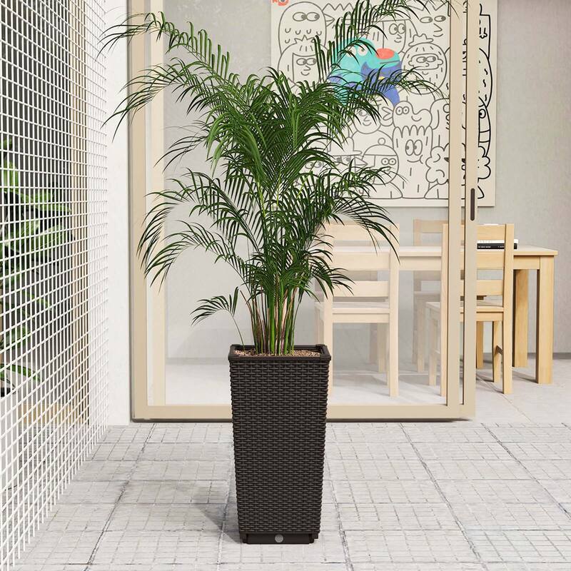 Costway 23" Tall Planters Set of 2 Rattan Wicker Plant Pot - See Details