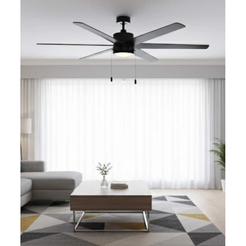 60" Aldea X 6-Blade Ceiling Fan Oil Rubbed Bronze Finish with Integrated LED Light