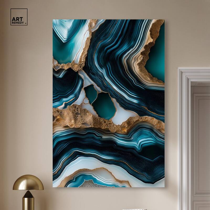 Teal Tectonic II Canvas by Art Remedy, Gallery Wrapped