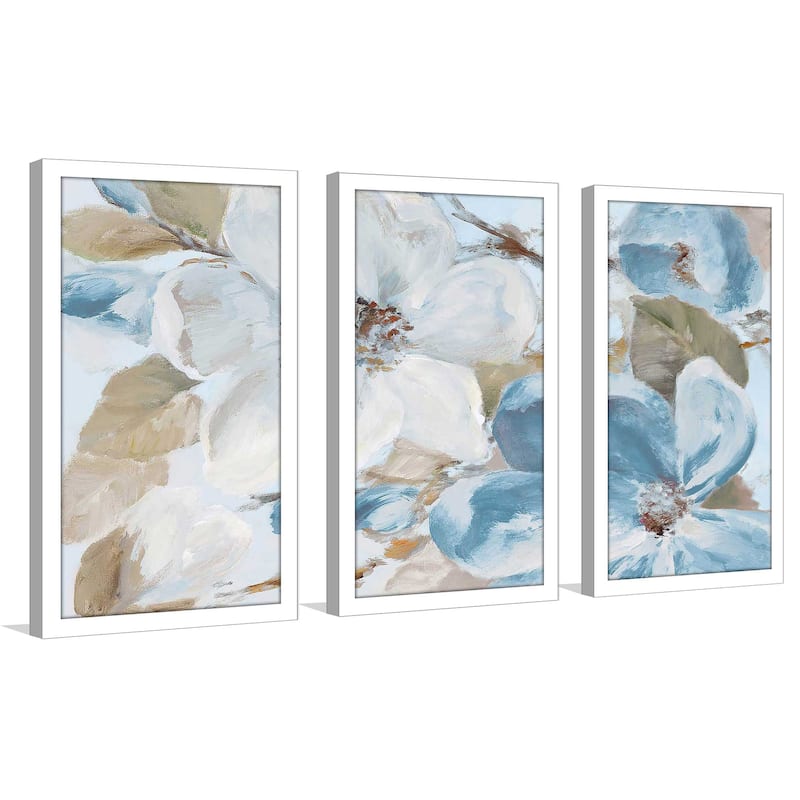"Neutral Silently Bloom I" 3 Piece Print on Acrylic
