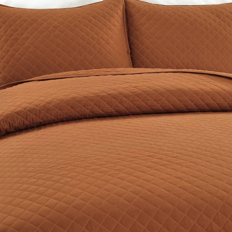 Copper Grove Balm Diamond Oversized Cotton 3-piece Quilt Set