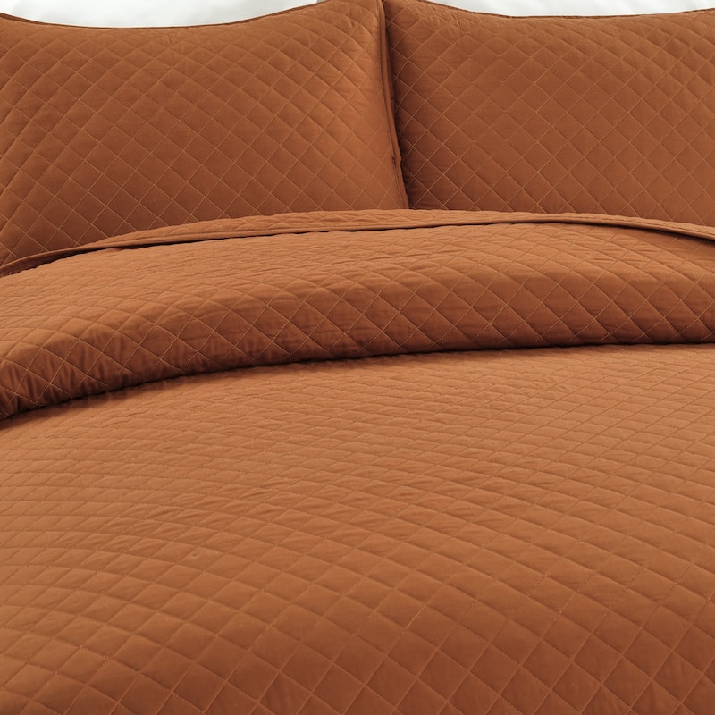 Copper Grove Balm Diamond Oversized Cotton 3-piece Quilt Set