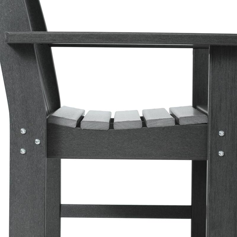 Laguna Poly 5-Piece Outdoor Patio Square Table Garden Arm Chairs Dining Set