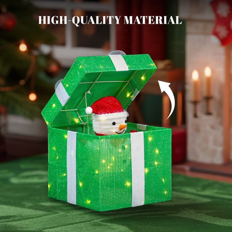 12in Motorized Gift Box Christmas Decorations with Motor