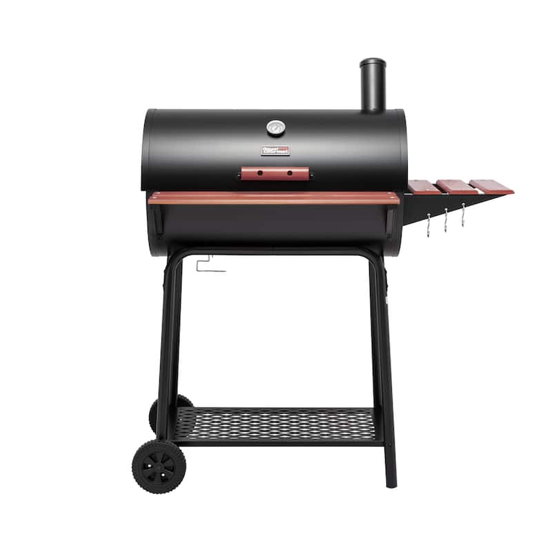 Royal Gourmet Charcoal Grill with Wood-Painted Side and Front Table - Assembly Required