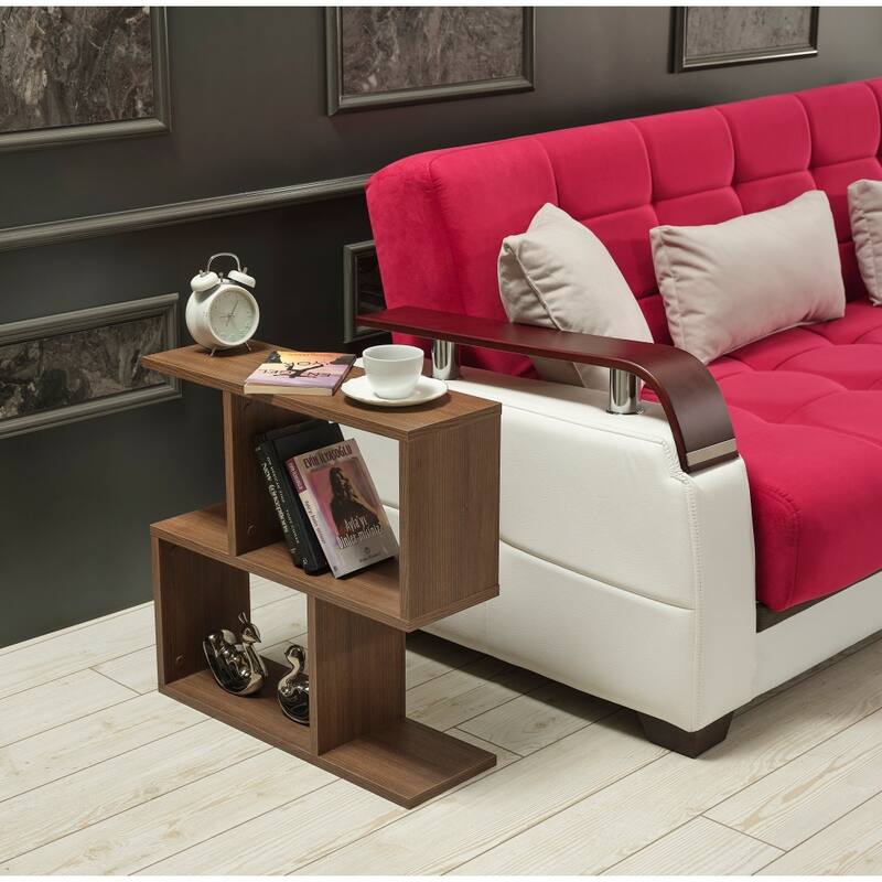 Alfa Rectangle 4 Shelves End Table, 23 inch End Table for Living Rooms