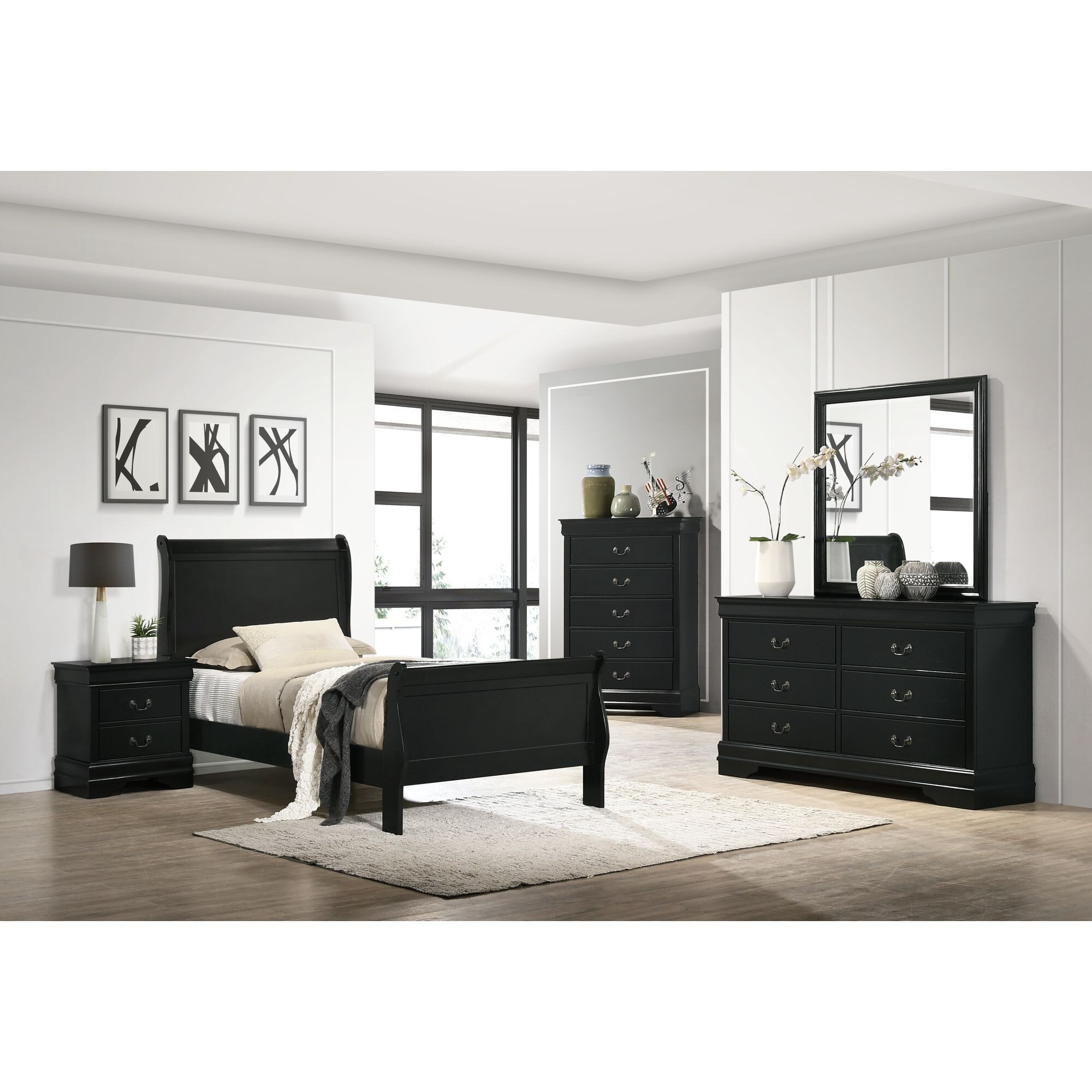 Picket House Furnishings Ellington Twin Panel Bed in Black Bed Bath
