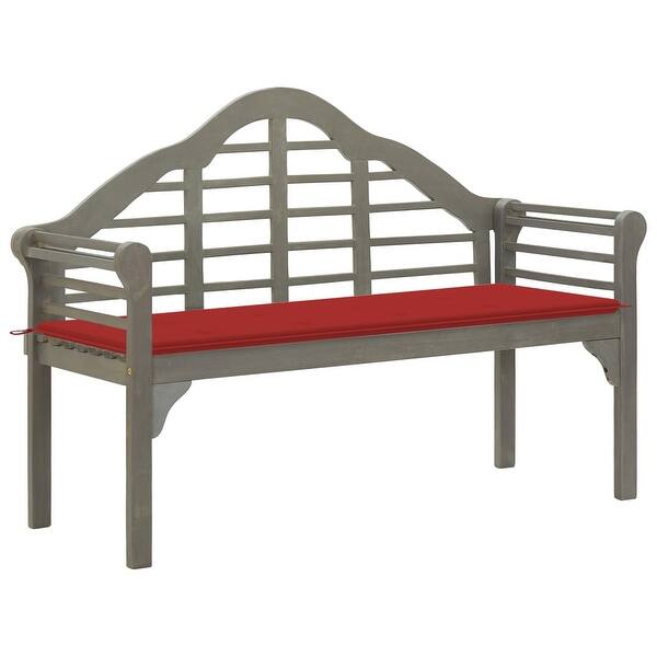 slide 2 of 32, vidaXL Patio Queen Bench with Cushion 53.1" Solid Acacia Wood - 53.2" x 21.7" x 37.4"