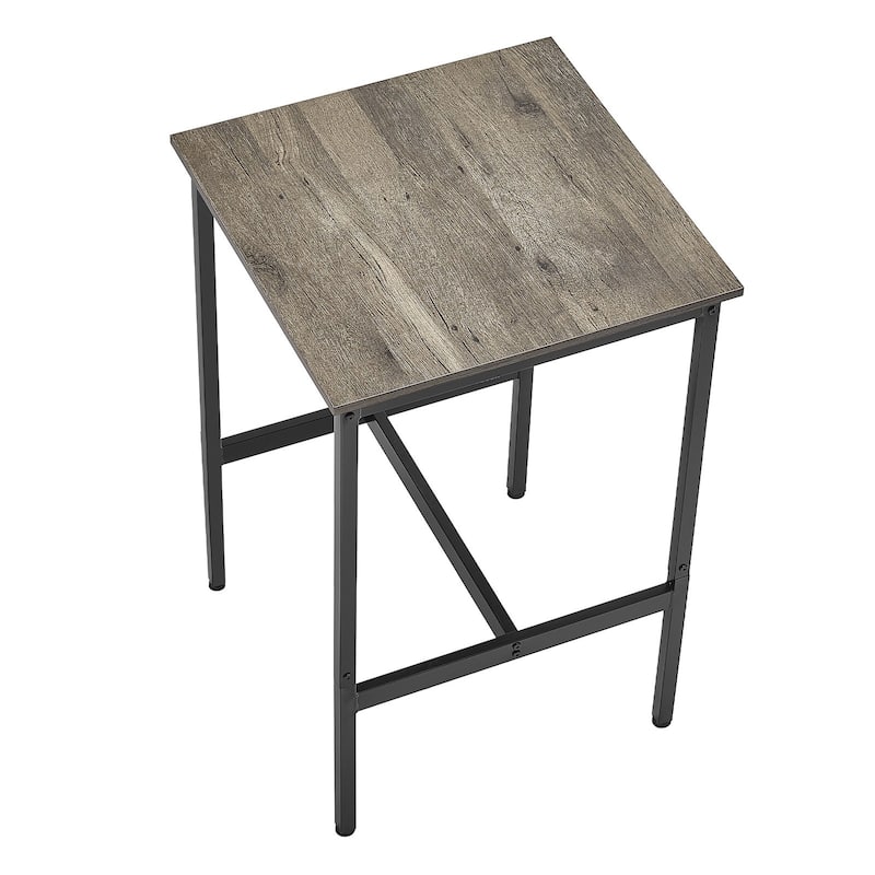 36" Tall Bar Height Pub Table with Square Wooden Top and Metal Frame Ideal for Home and Restaurant - 24”L x 24”W x 36”H