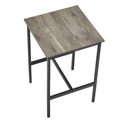 36" Tall Bar Height Pub Table with Square Wooden Top and Metal Frame Ideal for Home and Restaurant - 24”L x 24”W x 36”H
