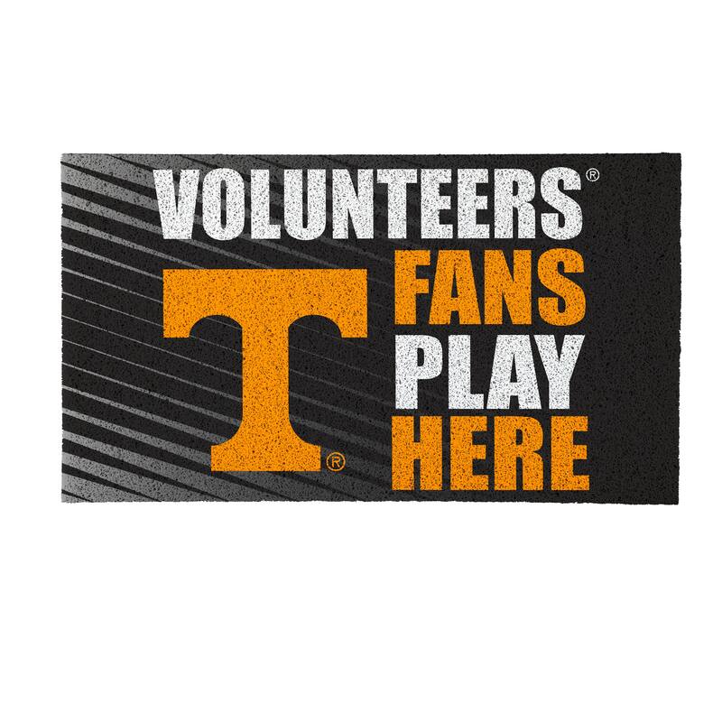 28 in. x 16 in. University of Tennessee "Fans Play Here" PVC Door Mat