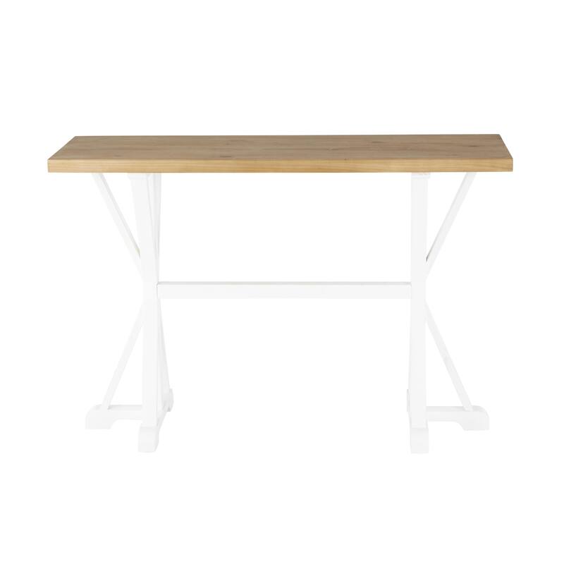 Wood Rectangular Console Table with Angled Legs and Brown Tabletop - White - Roche River Decor