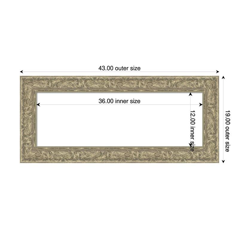 Luxe Framed Dry Erase Magnetic Board - 43 x 19 in - Luxe Antique Silver