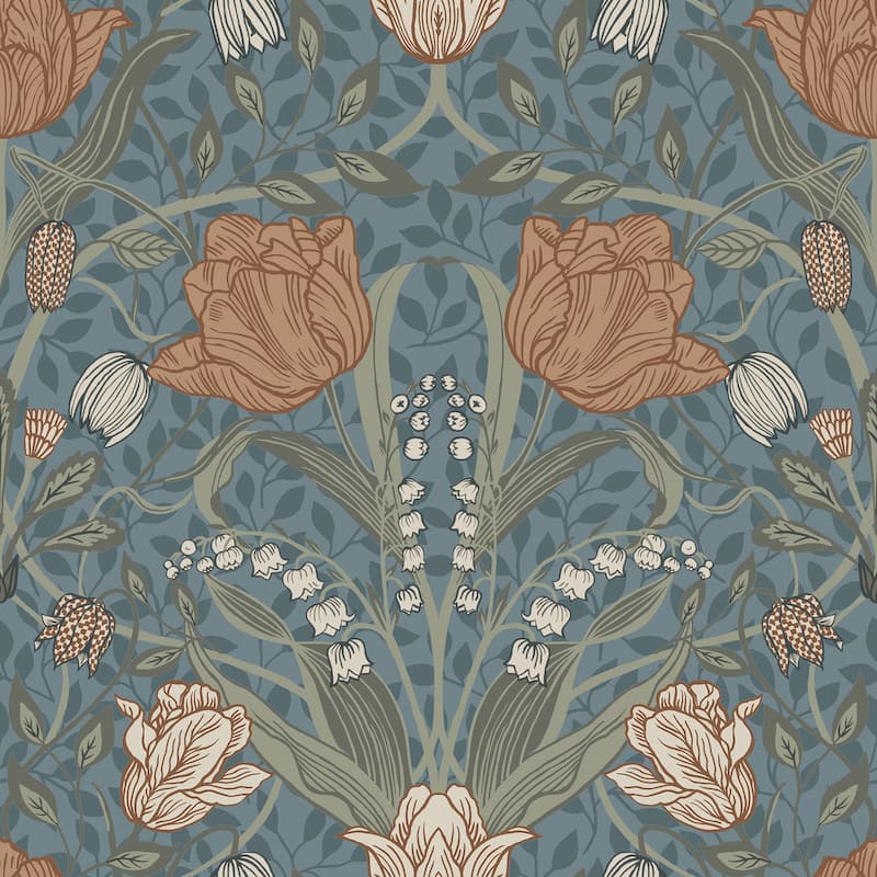 Woodlake, Tulipa Floral, 33 FT. L x 20.5In. W Wallpaper Roll