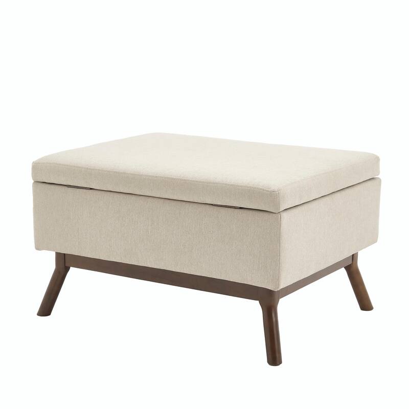 Mid-Century Modern Square Coffee Table with Storage Bench