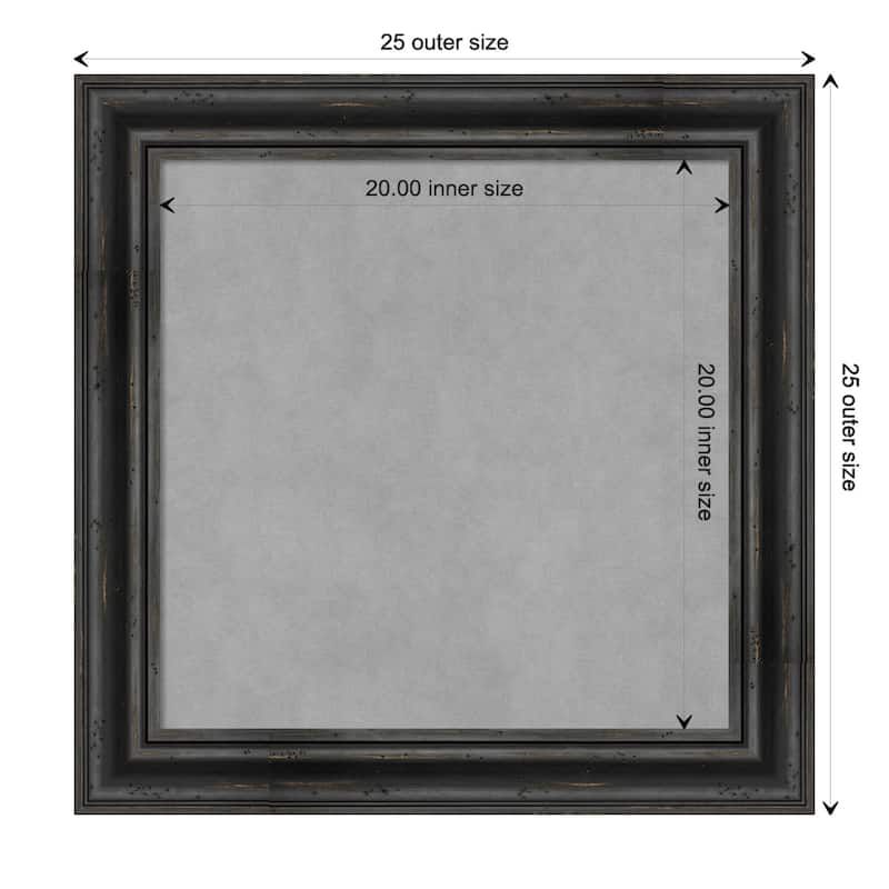 Amanti Art Rustic Pine Black Framed Magnetic Board - Board Size 20x20