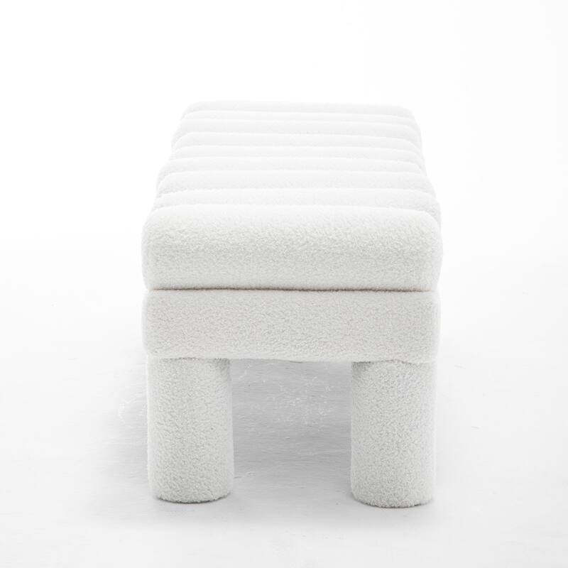 SEYNAR Modern Teddy Velvet Upholstered Rentangle Ottoman