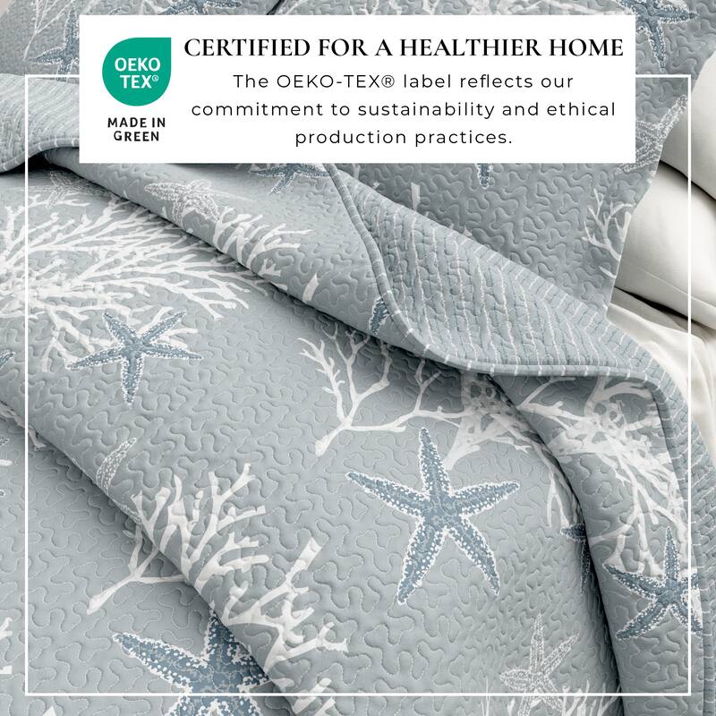 Linery & Co. Coastal Microfiber Quilt Set With Shams