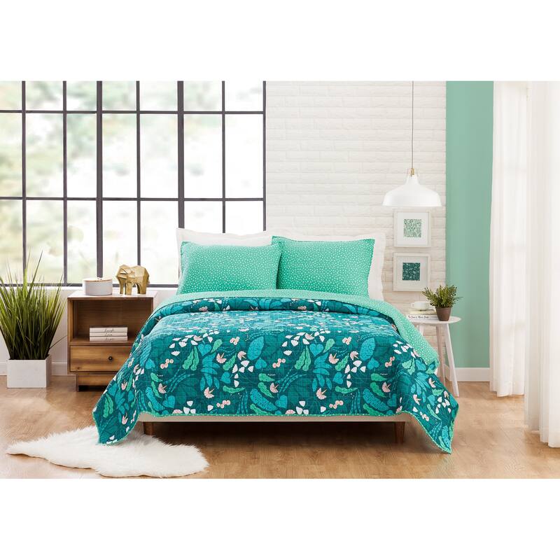 Makers Collective 3 Piece Jungle Floral Quilt Set