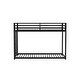 preview thumbnail 25 of 23, Twin Over Twin Metal Bunk Bed with Reversible Ladder, Full-Length Guardrails, Sturdy Square Tube Frame