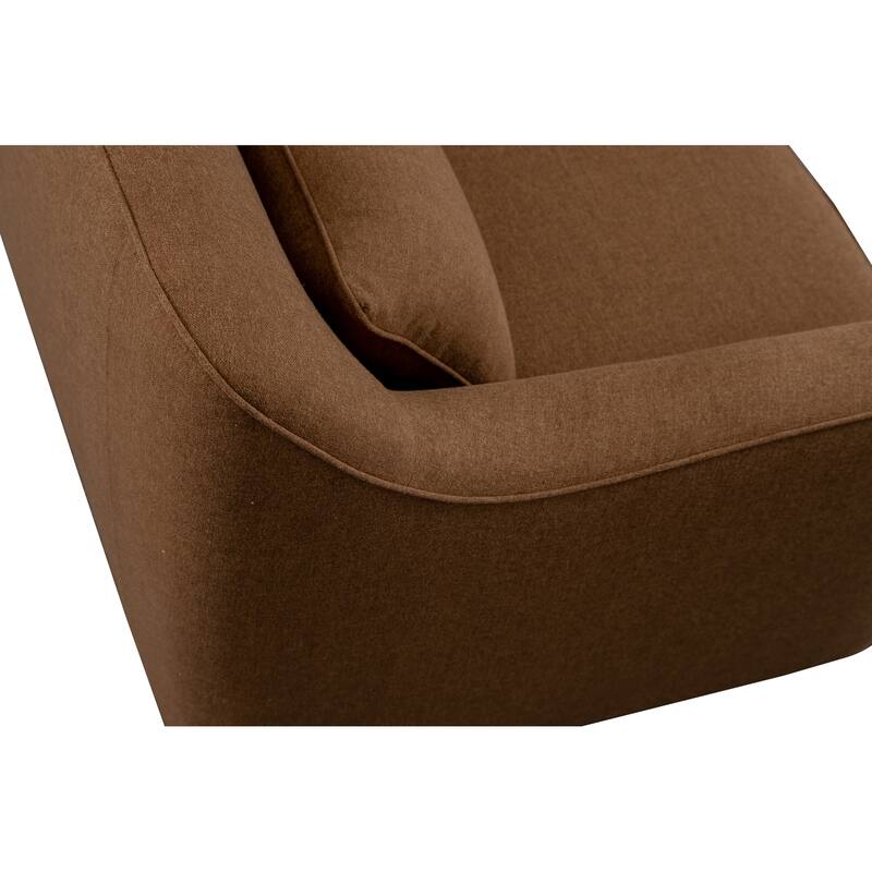 NADAAL STUDIOS Caelanor Accent Chair, Curved Back with Lumbar Cushion in C0 Performance Fabric, Rust