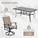 preview thumbnail 78 of 92, Versatile Outdoor Dining Sets w Swivel/Folding Chairs & Steel Slat Table and HDPE Dining Table Set for Gardens, Patios