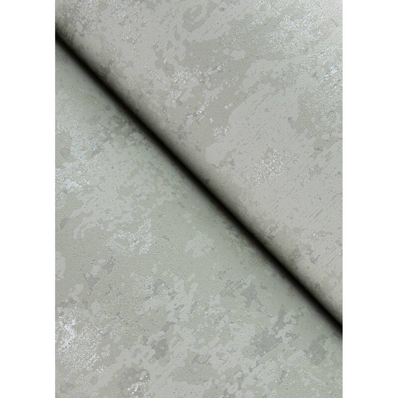 A-Street Prints Haliya Silver Metallic Plaster Wallpaper