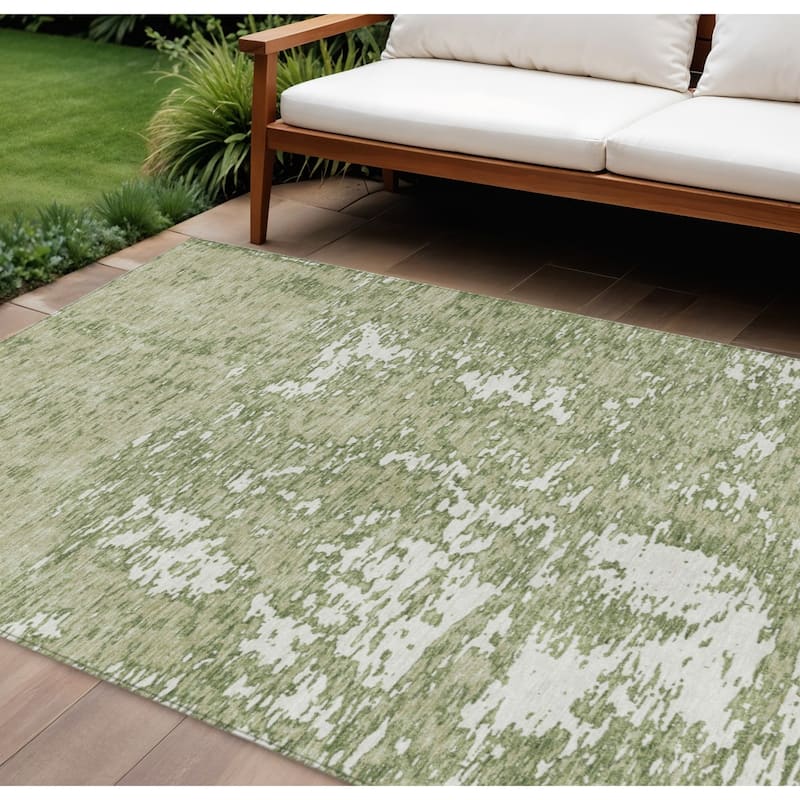 HomeRoots Abstract Transitional Rectangle Outdoor Rug - 9' X 12'