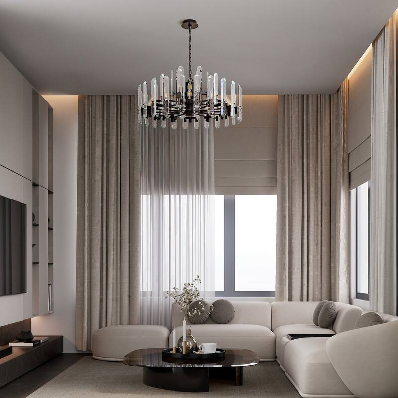 KAYLA 54in Modern Luxury Crystal Chandelier Lighting - LED Ceiling Light Fixture