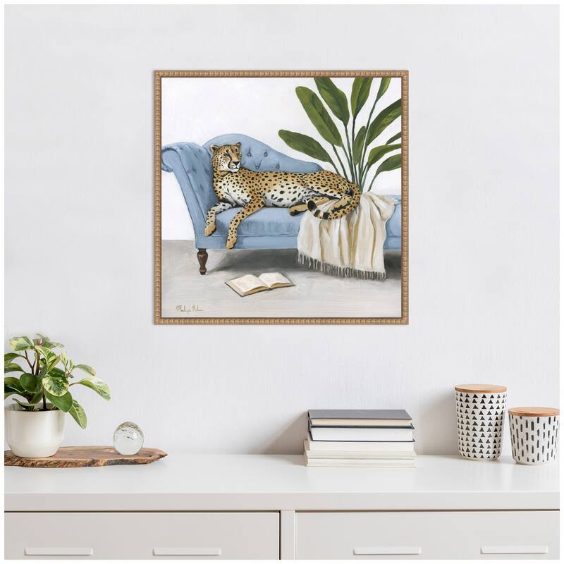 Kate and Laurel La Dulce Vida Cheetah by Mackenzie Nelson Framed Canvas Wall Art Print