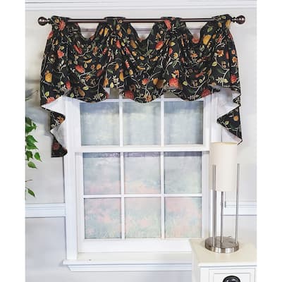 RLF Home Design Nightfall Victory Swag 3-Sccop Window Valance