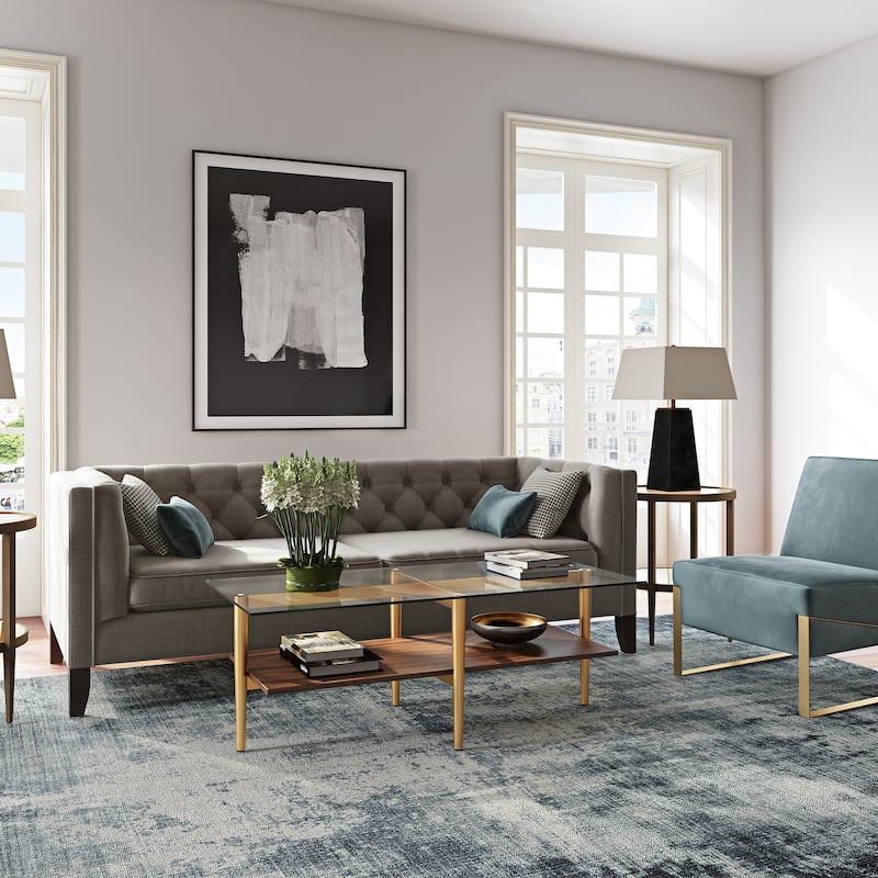 Otto 47" Wide Rectangular Coffee Table with MDF Shelf - 47" Wide