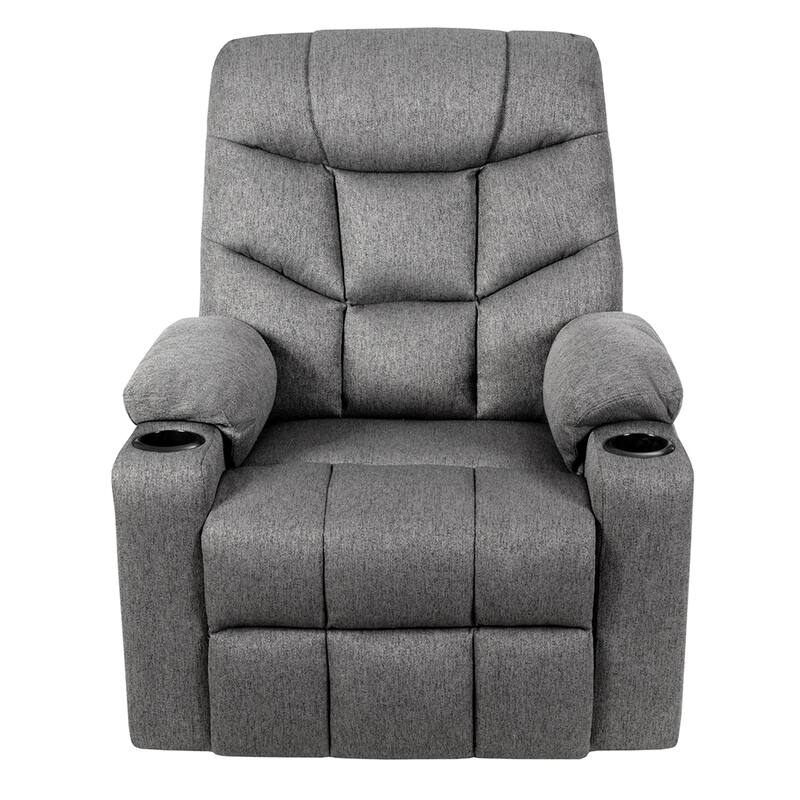 Gymax Power Lift Massage Recliner Fabric Sofa Chair w/ Remote Control - See Details