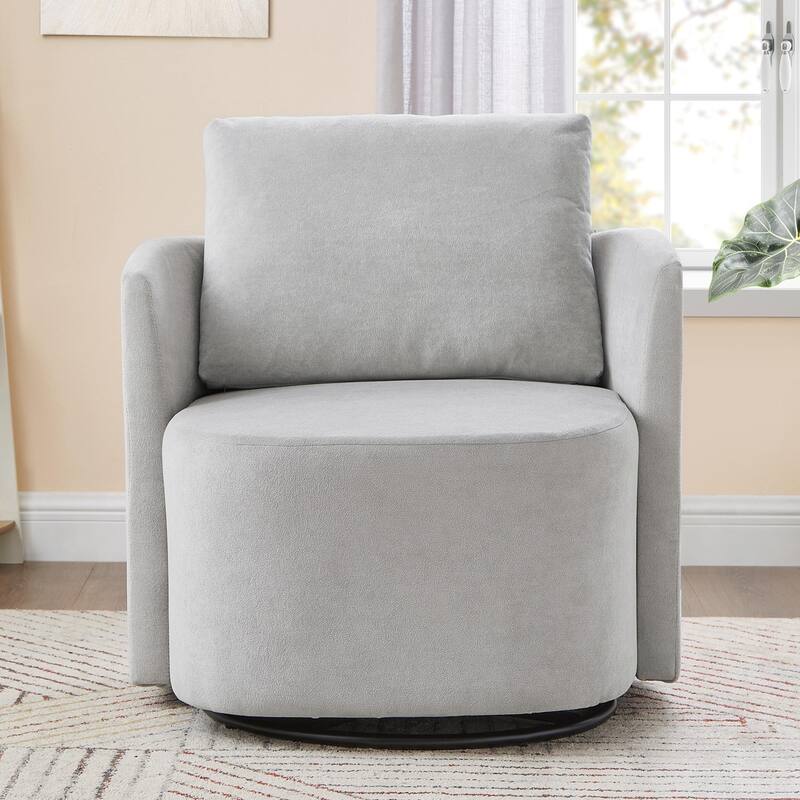 Swivel Chair for Living Room, 29.9" Accent Armchair with Removable Backrest Upholstered Swivel Sofa Chair for Office