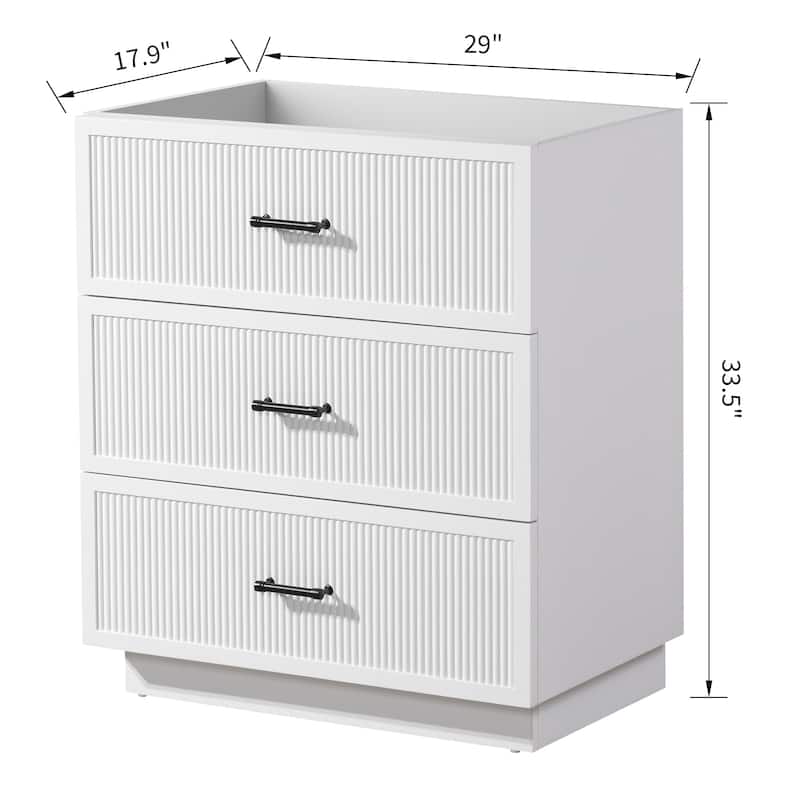 Modern 29-Inch Floating Vanity Cabinet, Durable MDF, White Sink, Convenient Storage, Easy Installation