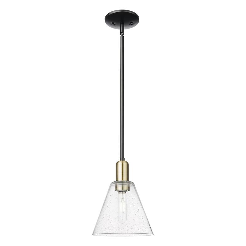Innovations Lighting Endless Possibilities Arcadia - Berkshire Glass - 1 Light 8" Stem Hung Mini Pendant - Black Antique Brass/Seedy