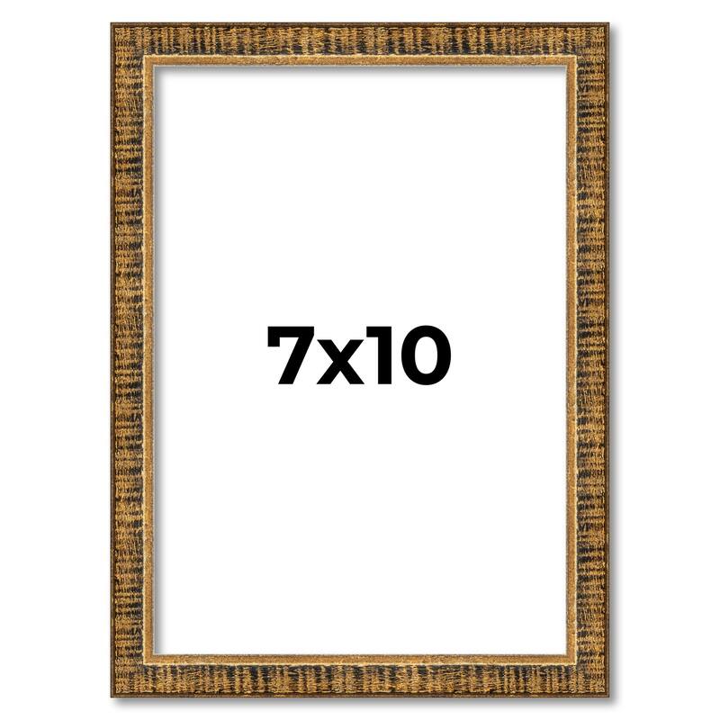 7x10 Frame Gold Solid Wood Picture Frame - Complete Modern Photo Frame