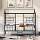 preview thumbnail 1 of 27, Metal House Bed Frame for Kids with Treehouse Design and Storage Space Black