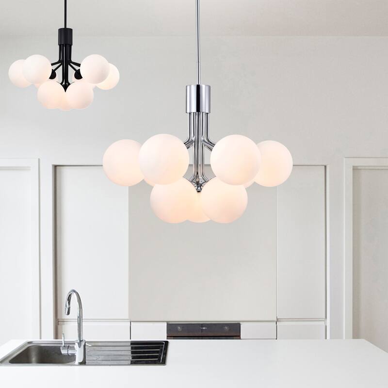 Clarisse 24 Inch Chrome Polished Finish Ceiling Lighted Chandelier Modern-Contemporary Style 9-Light - N/A