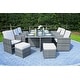 preview thumbnail 12 of 14, 11-piece Outdoor Dining Set With Cushions Wicker Furniture by Moda Furnishings Grey
